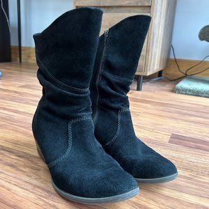 Josef Seibel Black Suede Boots 38